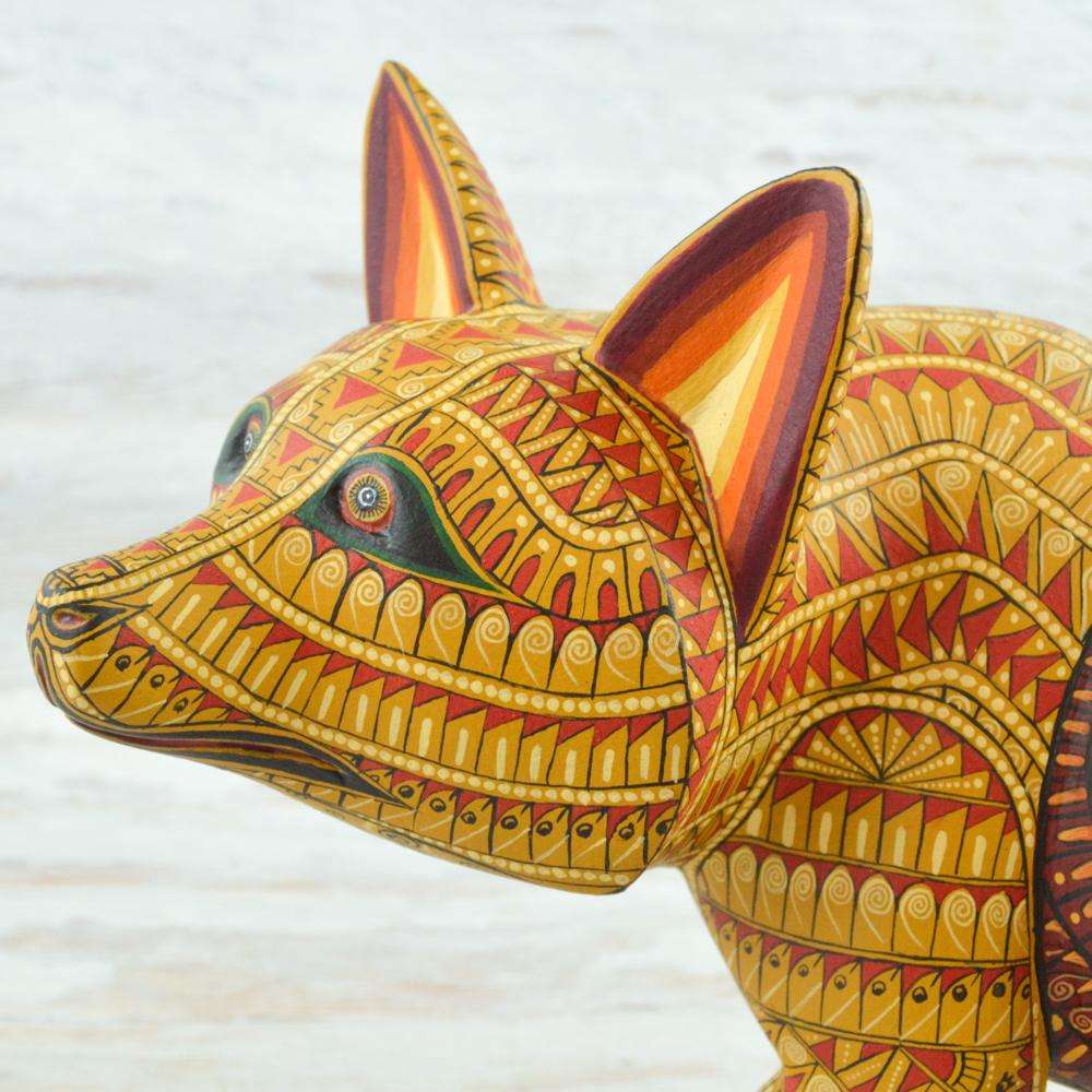 Coyote #103 Alebrije Oaxacan Wood Carving - Alebrije Huichol Mexican Folk art magiamexica.com