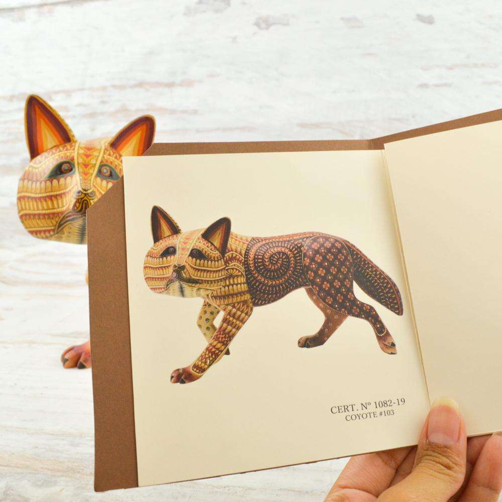 Coyote #103 Alebrije Oaxacan Wood Carving - Alebrije Huichol Mexican Folk art magiamexica.com