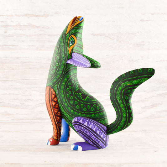 Coyote Alebrije Oaxacan Wood Carving - Alebrije Huichol Mexican Folk art magiamexica.com