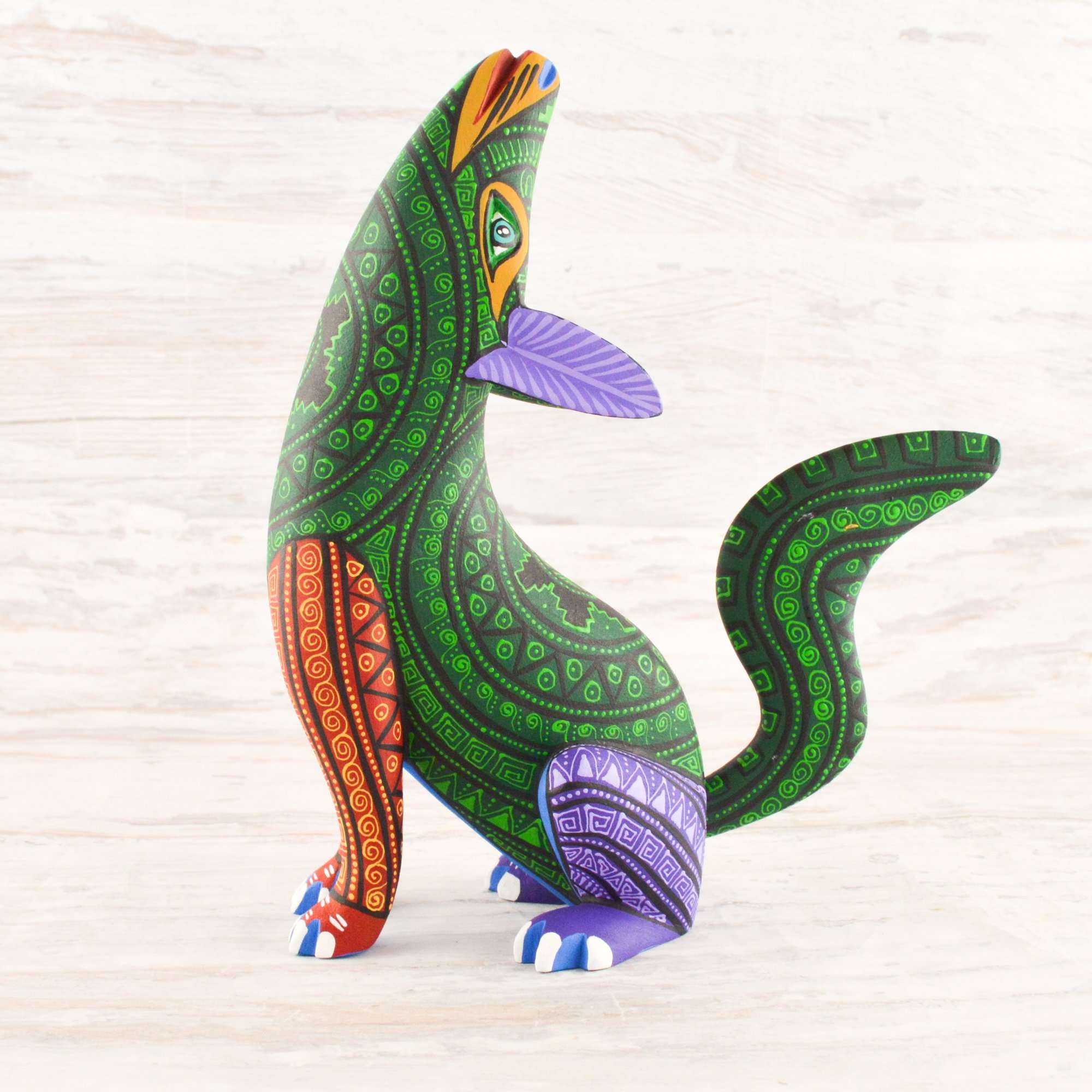 Coyote Alebrije Oaxacan Wood Carving - Alebrije Huichol Mexican Folk art magiamexica.com