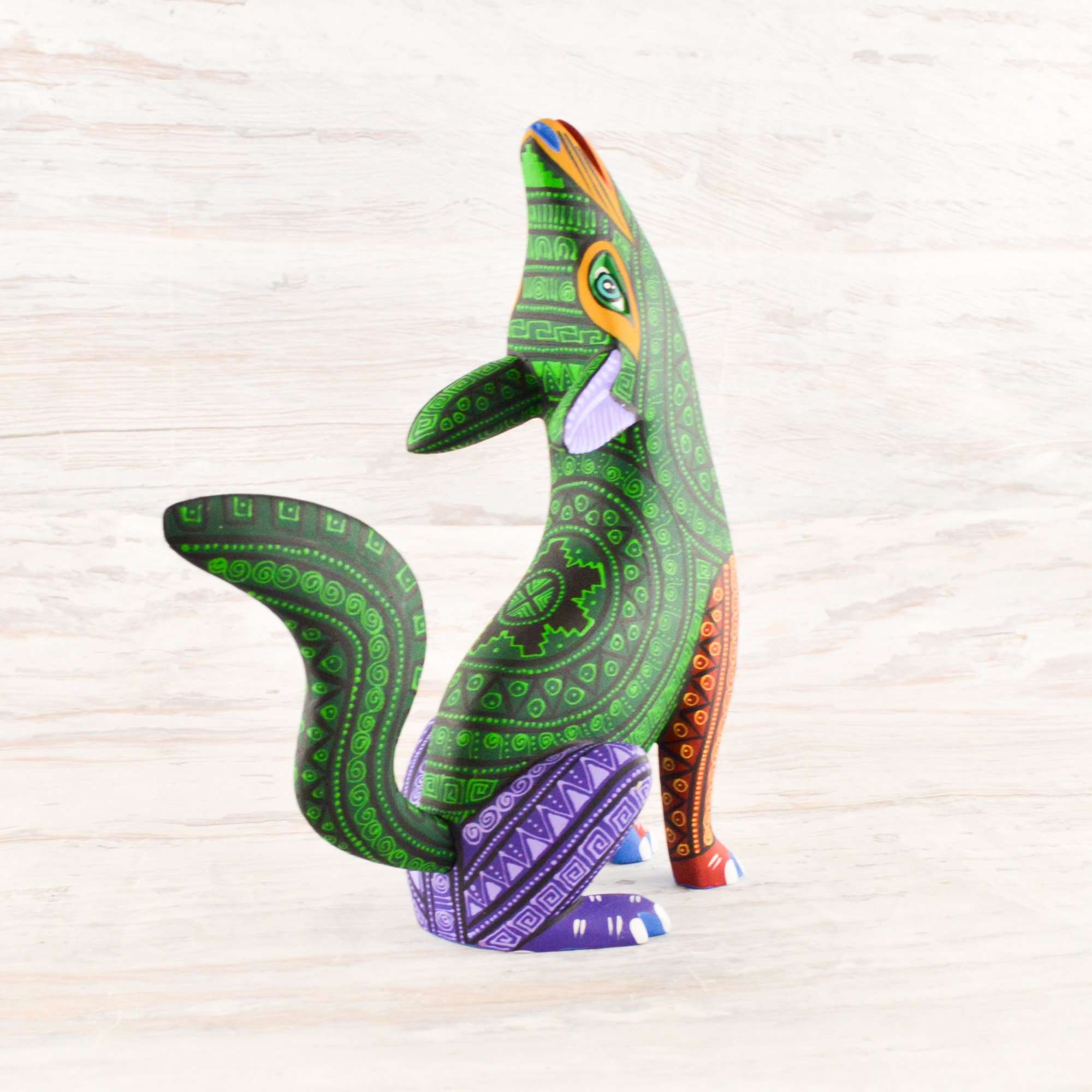 Coyote Alebrije Oaxacan Wood Carving - Alebrije Huichol Mexican Folk art magiamexica.com