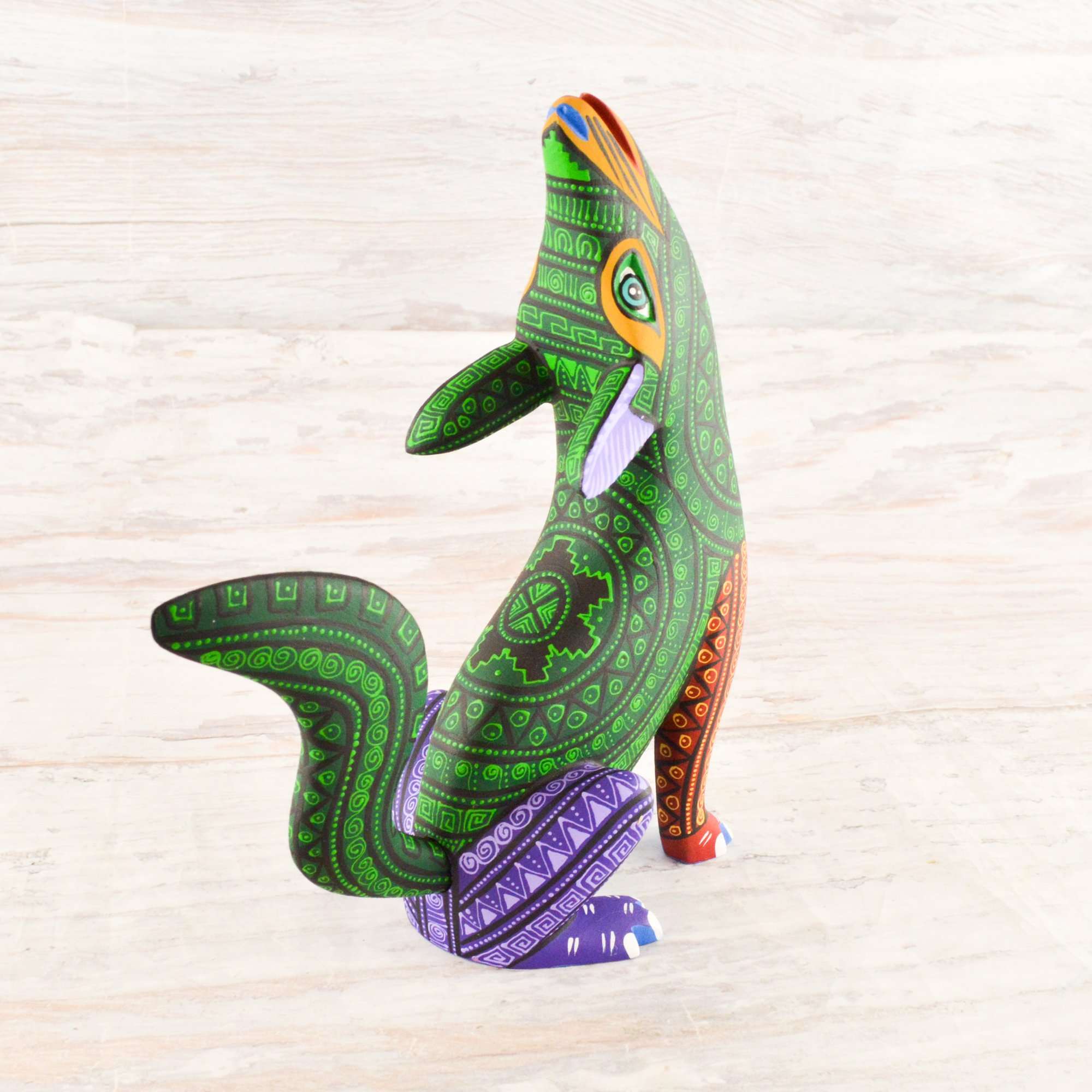 Coyote Alebrije Oaxacan Wood Carving - Alebrije Huichol Mexican Folk art magiamexica.com