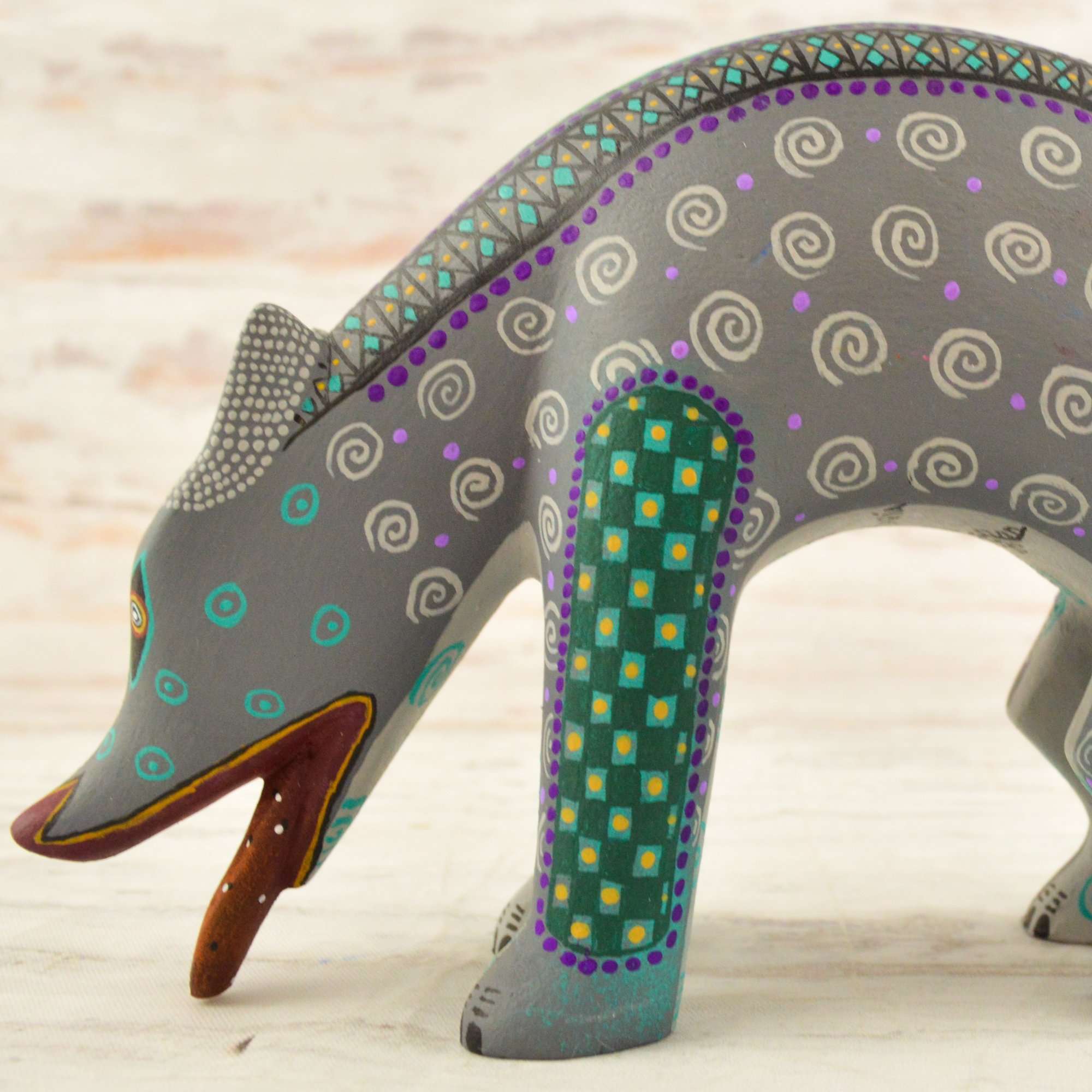 Coyote Alebrije Oaxacan Wood Carving - Alebrije Huichol Mexican Folk art magiamexica.com