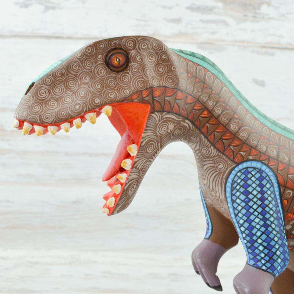 Dinosaur Alebrije Oaxacan Wood Carving - Alebrije Huichol Mexican Folk art magiamexica.com