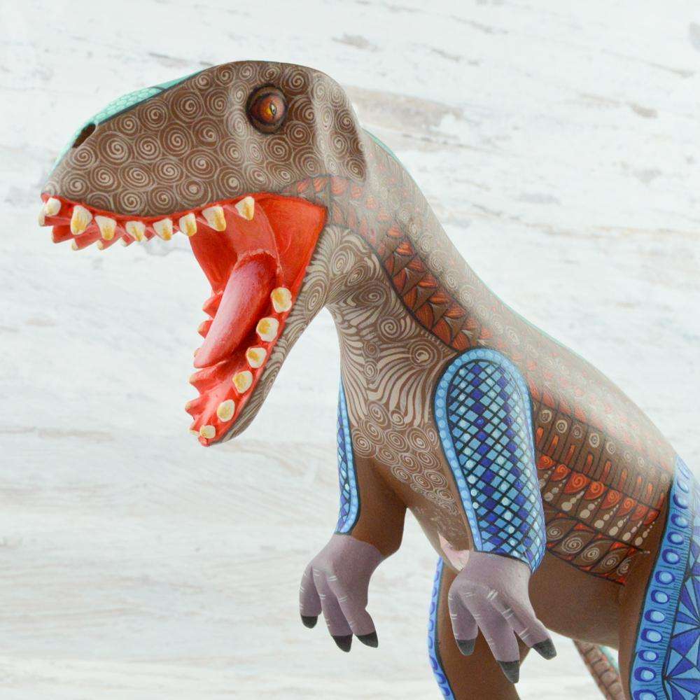 Dinosaur Alebrije Oaxacan Wood Carving - Alebrije Huichol Mexican Folk art magiamexica.com