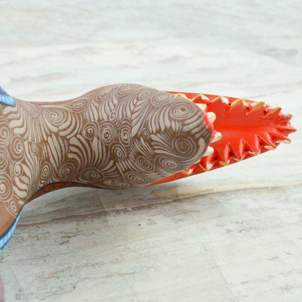 Dinosaur Alebrije Oaxacan Wood Carving - Alebrije Huichol Mexican Folk art magiamexica.com