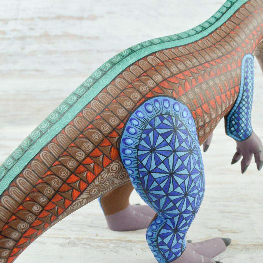 Dinosaur Alebrije Oaxacan Wood Carving - Alebrije Huichol Mexican Folk art magiamexica.com