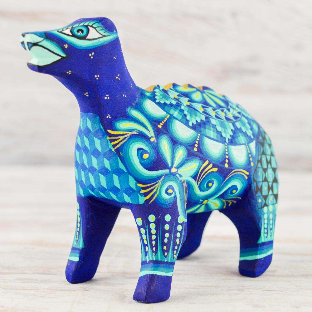 Dinosaur Alebrije Oaxacan Wood Carving - Alebrije Huichol Mexican Folk art magiamexica.com