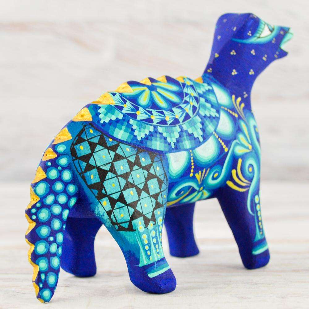 Dinosaur Alebrije Oaxacan Wood Carving - Alebrije Huichol Mexican Folk art magiamexica.com