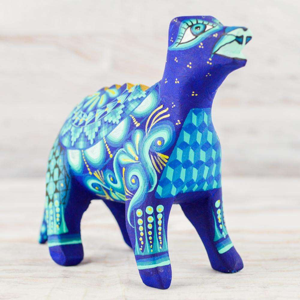 Dinosaur Alebrije Oaxacan Wood Carving - Alebrije Huichol Mexican Folk art magiamexica.com