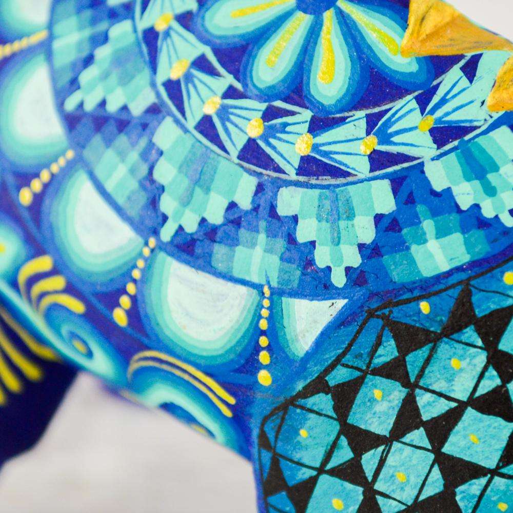Dinosaur Alebrije Oaxacan Wood Carving - Alebrije Huichol Mexican Folk art magiamexica.com
