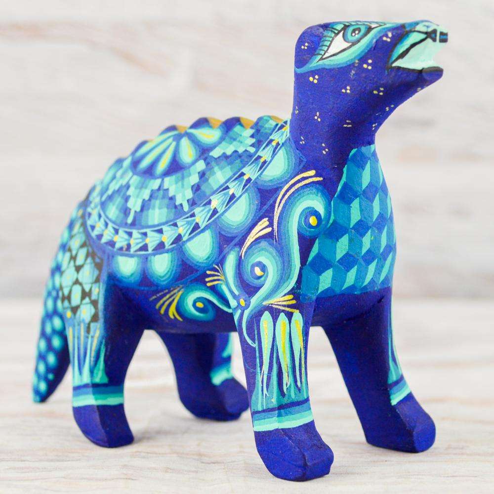 Dinosaur Alebrije Oaxacan Wood Carving - Alebrije Huichol Mexican Folk art magiamexica.com