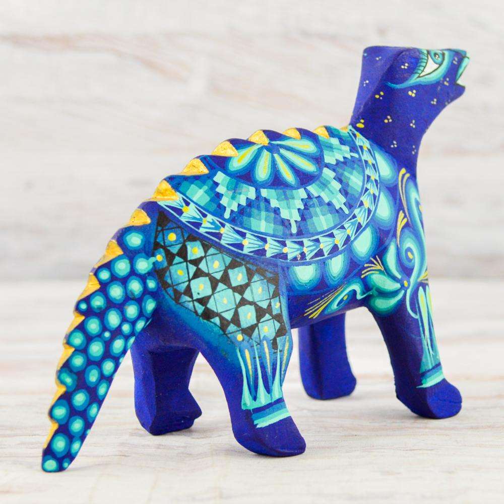 Dinosaur Alebrije Oaxacan Wood Carving - Alebrije Huichol Mexican Folk art magiamexica.com