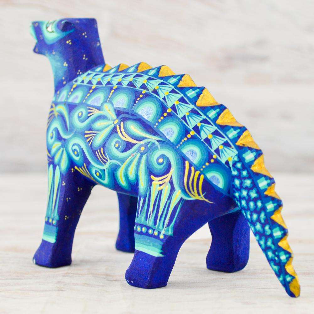 Dinosaur Alebrije Oaxacan Wood Carving - Alebrije Huichol Mexican Folk art magiamexica.com