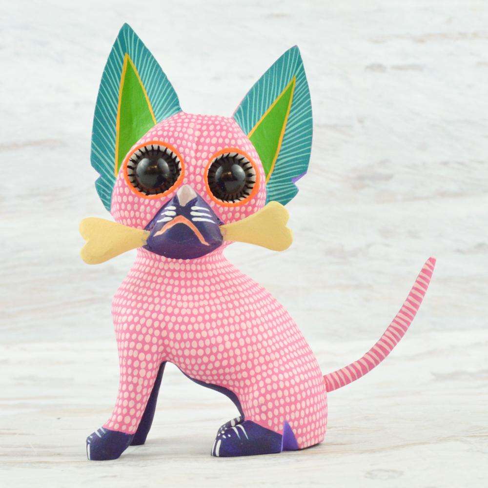Dog Alebrije Oaxacan Wood Carving - Alebrije Huichol Mexican Folk art magiamexica.com