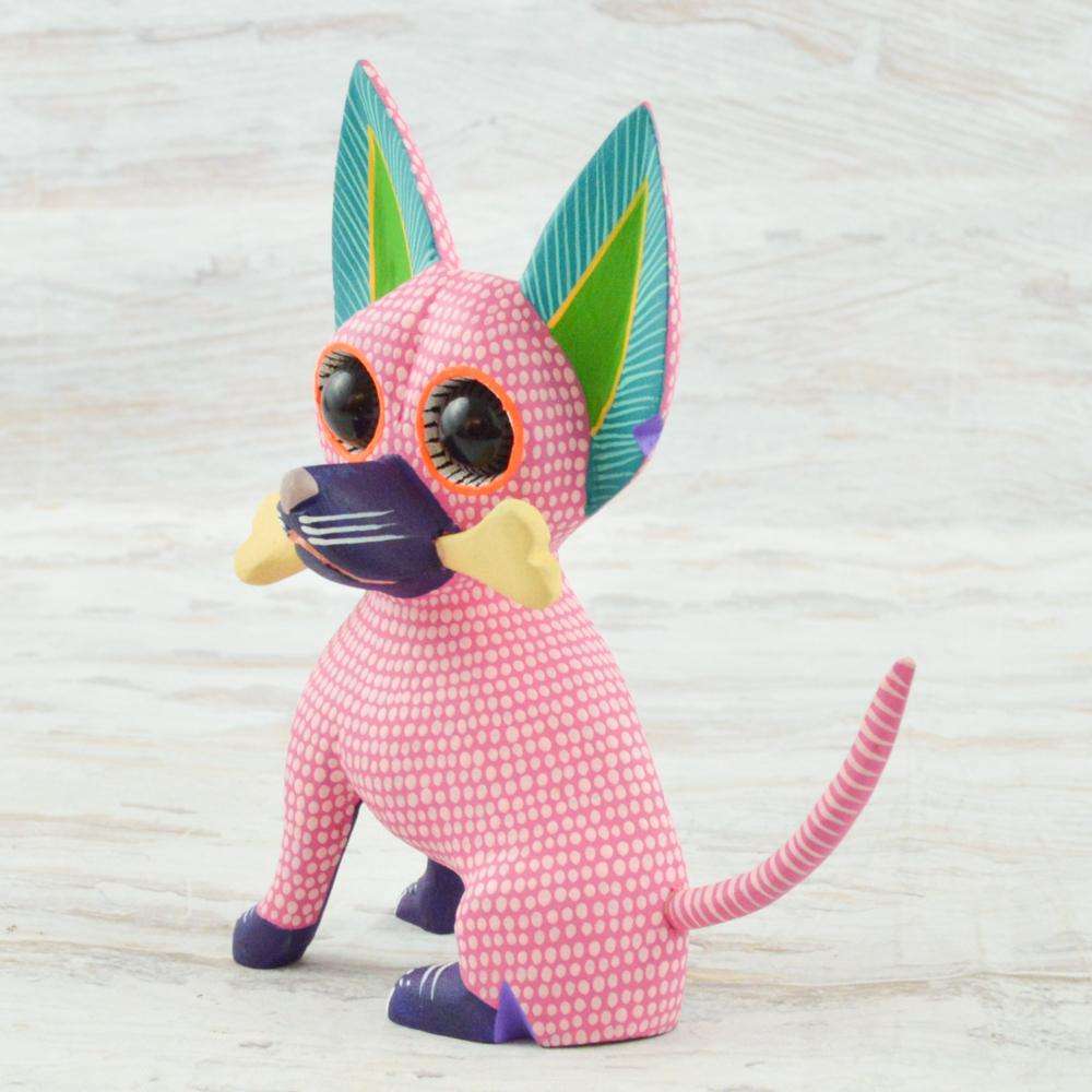 Dog Alebrije Oaxacan Wood Carving - Alebrije Huichol Mexican Folk art magiamexica.com