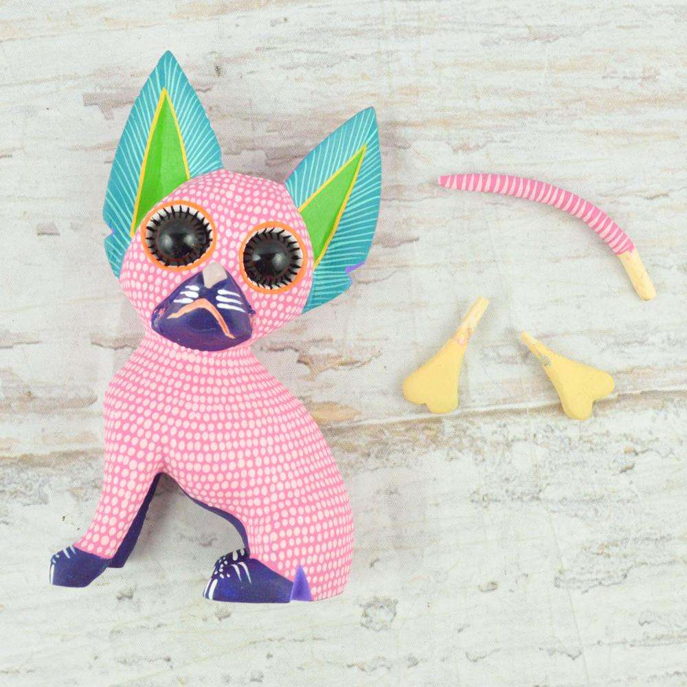 Dog Alebrije Oaxacan Wood Carving - Alebrije Huichol Mexican Folk art magiamexica.com