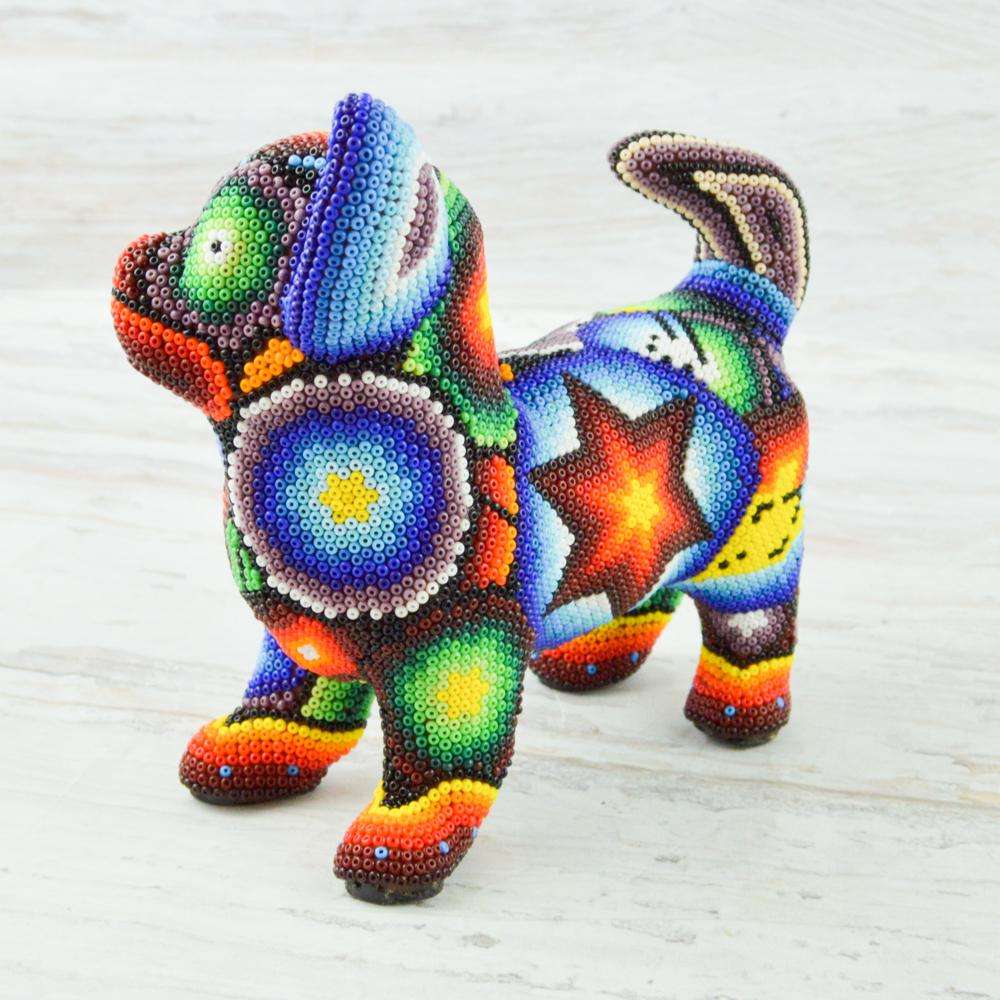 Dog Huichol Art - Alebrije Huichol Mexican Folk art magiamexica.com