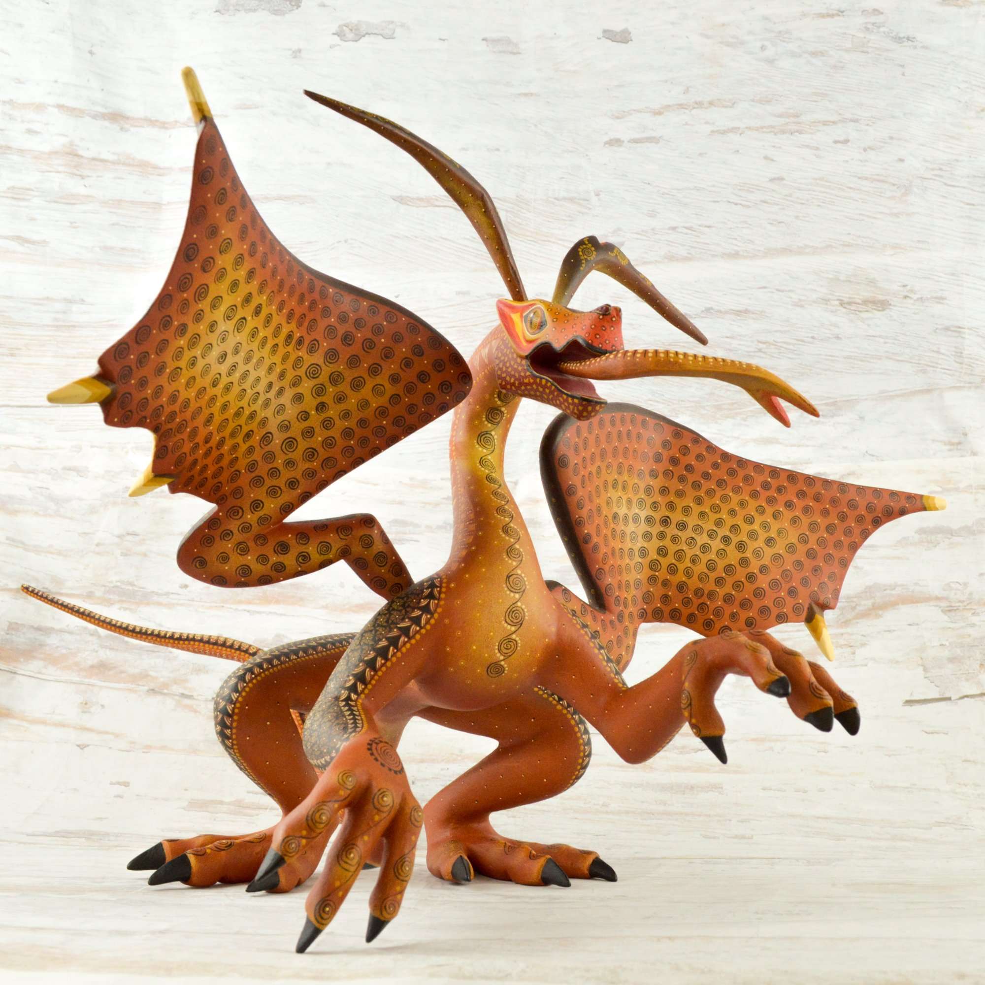 Dragon Alebrije Oaxacan Wood Carving - Alebrije Huichol Mexican Folk art magiamexica.com