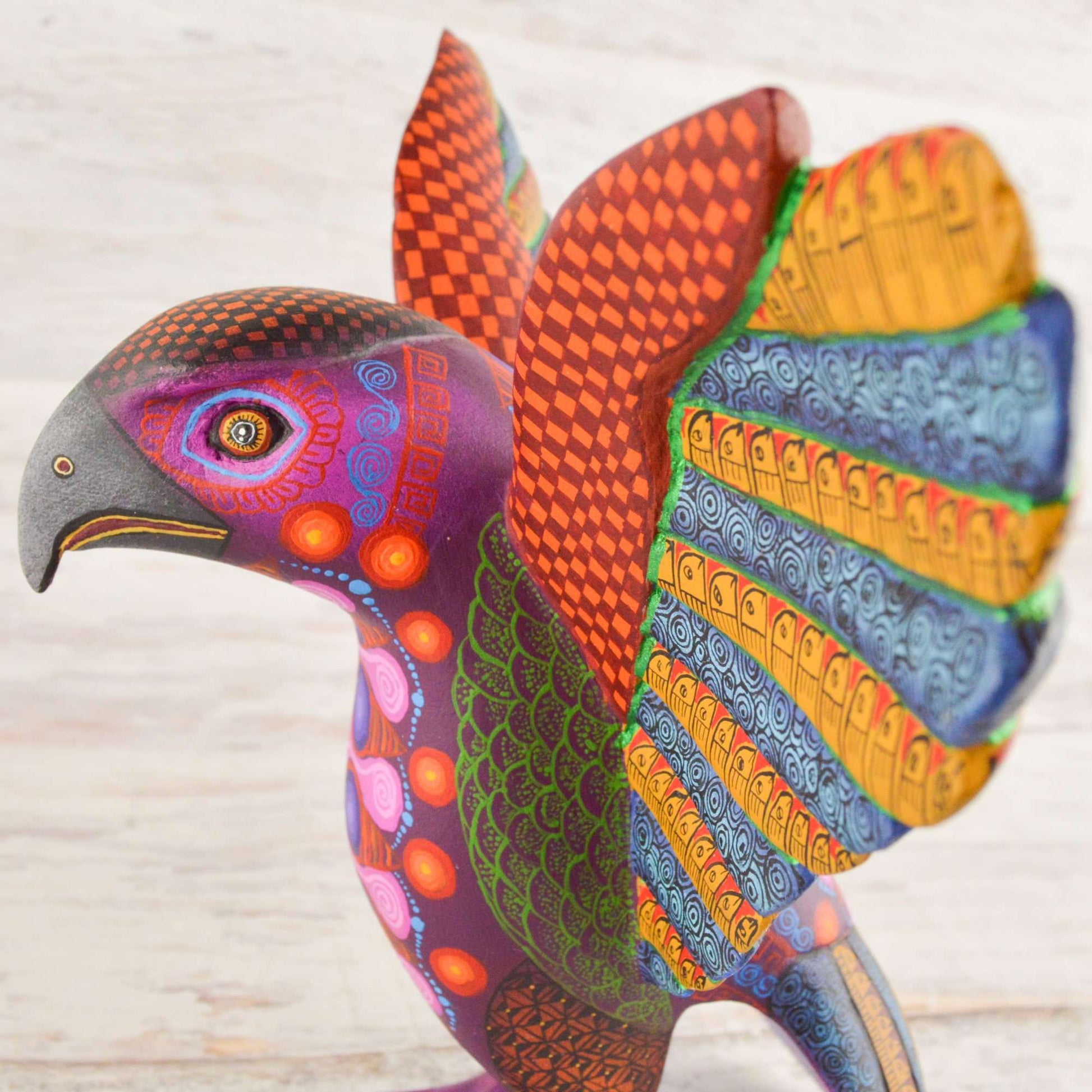 Eagle Alebrije Oaxacan Wood Carving - Alebrije Huichol Mexican Folk art magiamexica.com