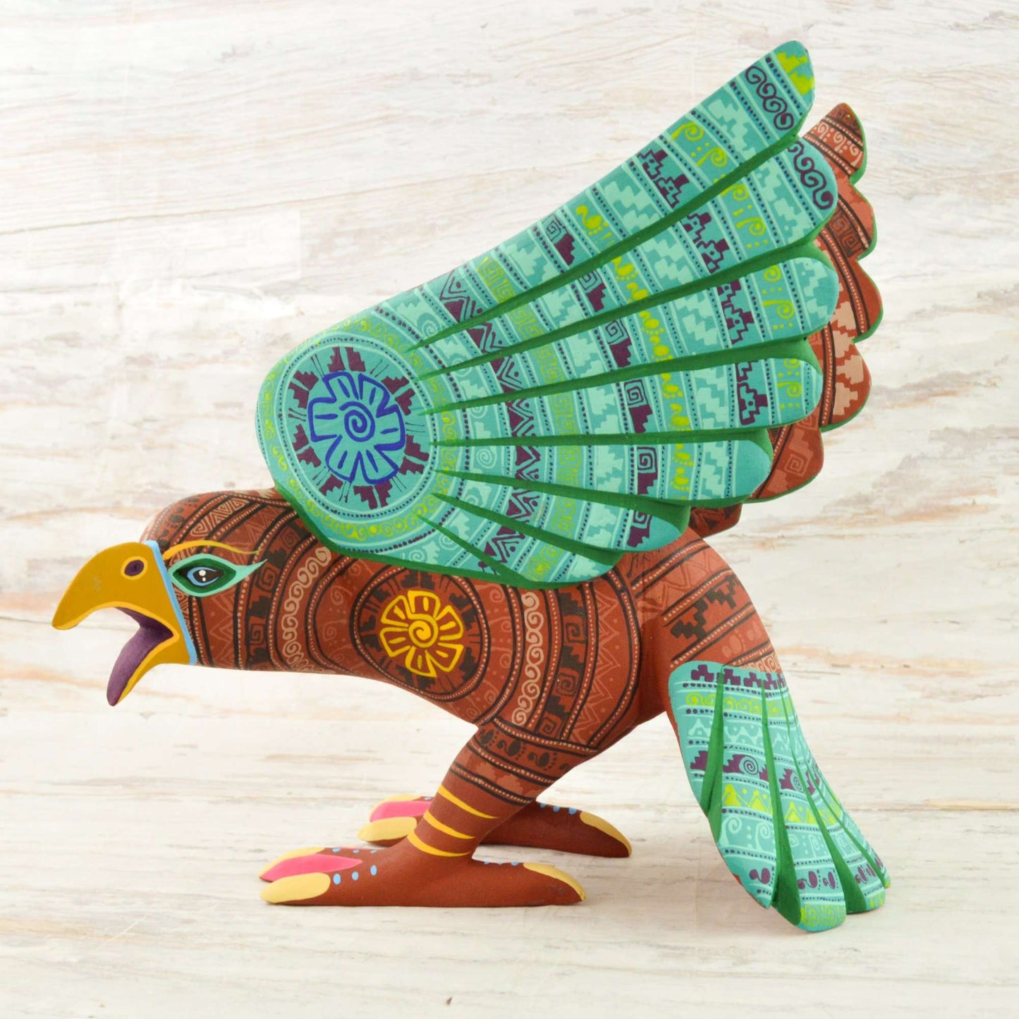 Eagle Alebrije Oaxacan Wood Carving - Alebrije Huichol Mexican Folk art magiamexica.com
