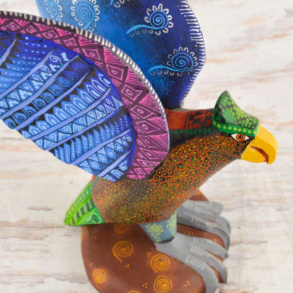 Eagle Alebrije Oaxacan Wood Carving - Alebrije Huichol Mexican Folk art magiamexica.com