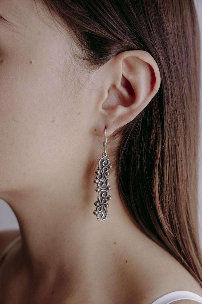 Earrings Large Columns - Alebrije Huichol Mexican Folk art magiamexica.com