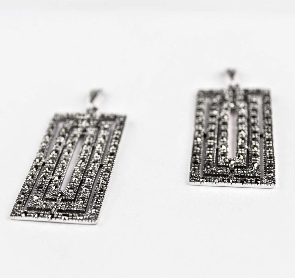 Earrings Rectangles - Alebrije Huichol Mexican Folk art magiamexica.com