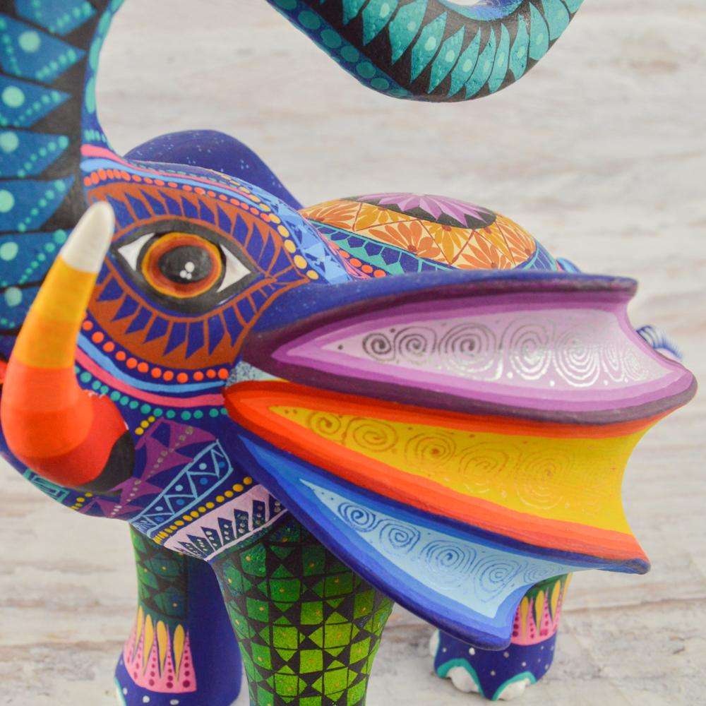 Elephant Alebrije Oaxacan Wood Carving - Alebrije Huichol Mexican Folk art magiamexica.com