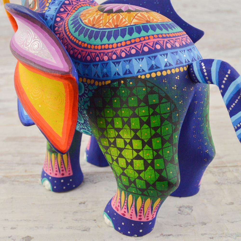 Elephant Alebrije Oaxacan Wood Carving - Alebrije Huichol Mexican Folk art magiamexica.com