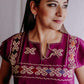 Embroidered Mexican Blouse | Ethnic - Alebrije Huichol Mexican Folk art magiamexica.com