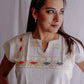 Embroidered Mexican Blouse | Ethnic - Alebrije Huichol Mexican Folk art magiamexica.com