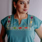 Embroidered Mexican Blouse | Ethnic - Alebrije Huichol Mexican Folk art magiamexica.com