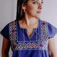 Embroidered Mexican Blouse | Ethnic - Alebrije Huichol Mexican Folk art magiamexica.com