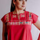 Embroidered Mexican Blouse | Ethnic - Alebrije Huichol Mexican Folk art magiamexica.com
