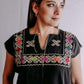 Embroidered Mexican Blouse | Ethnic - Alebrije Huichol Mexican Folk art magiamexica.com