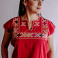Embroidered Mexican Blouse | Ethnic - Alebrije Huichol Mexican Folk art magiamexica.com