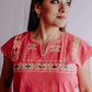 Embroidered Mexican Blouse | Ethnic - Alebrije Huichol Mexican Folk art magiamexica.com