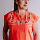 Embroidered Mexican Blouse | Ethnic - Alebrije Huichol Mexican Folk art magiamexica.com