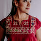 Embroidered Mexican Blouse | Ethnic - Alebrije Huichol Mexican Folk art magiamexica.com