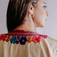 Embroidered Mexican Blouse | Flowers - Alebrije Huichol Mexican Folk art magiamexica.com