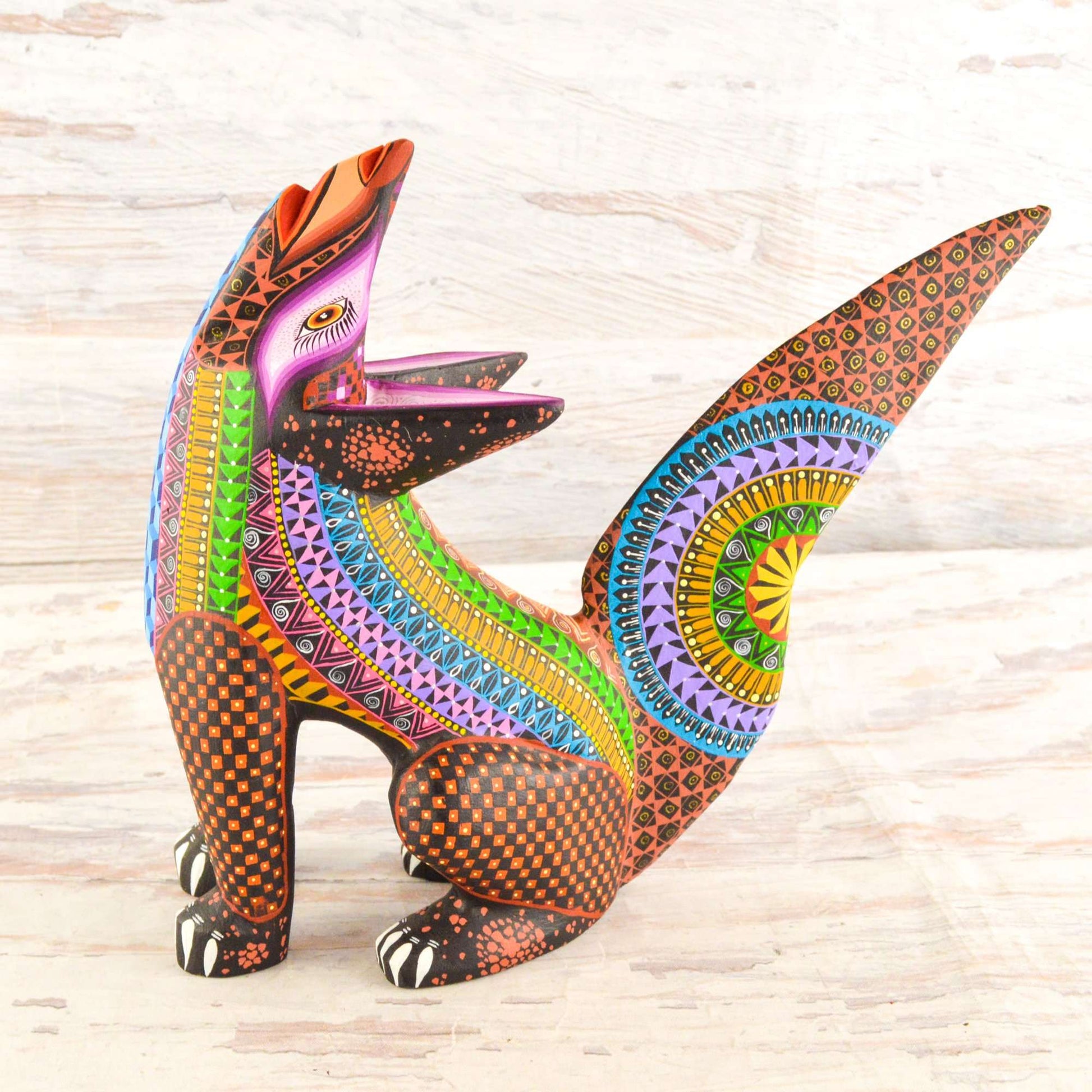 Fox Alebrije Oaxacan Wood Carving - Alebrije Huichol Mexican Folk art magiamexica.com