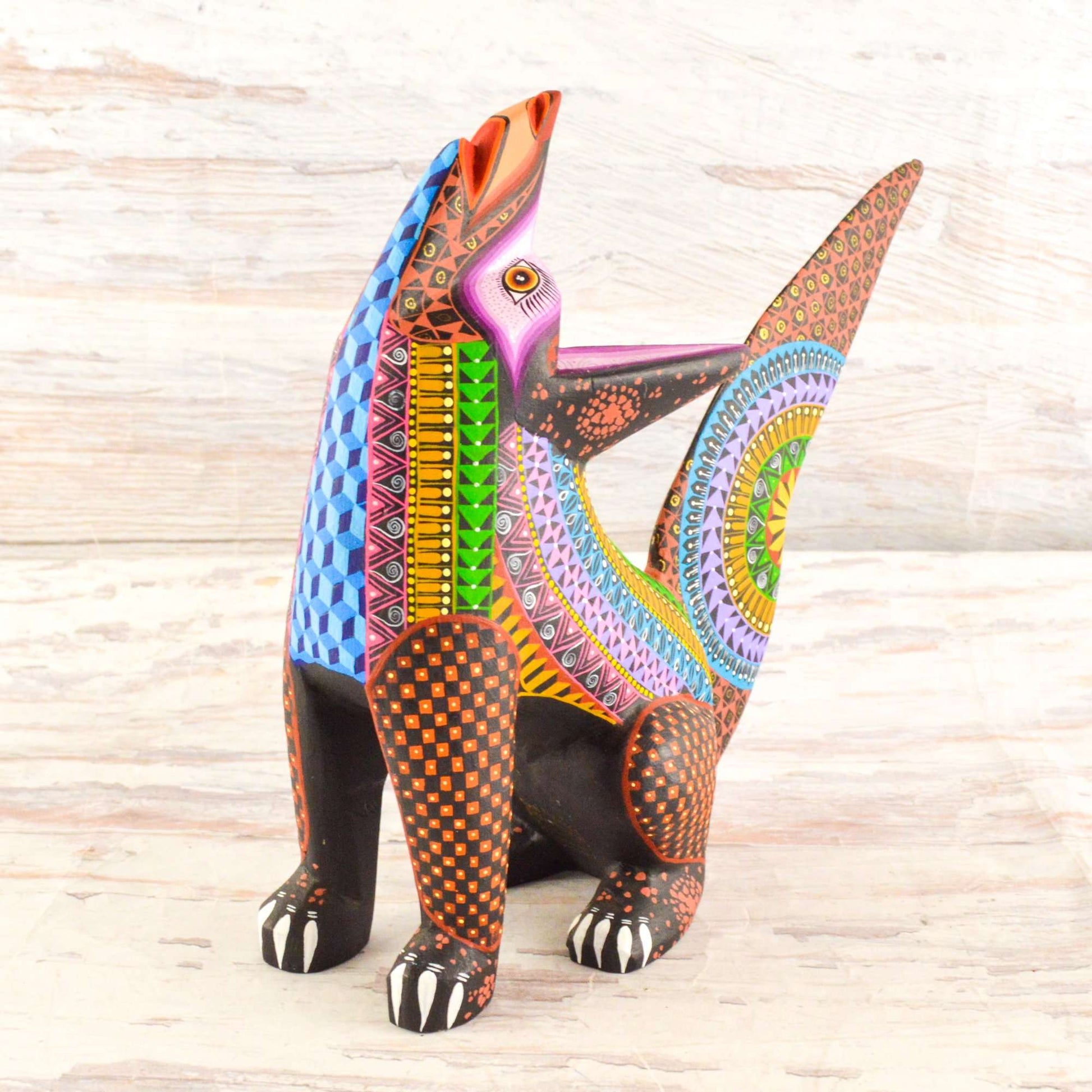 Fox Alebrije Oaxacan Wood Carving - Alebrije Huichol Mexican Folk art magiamexica.com