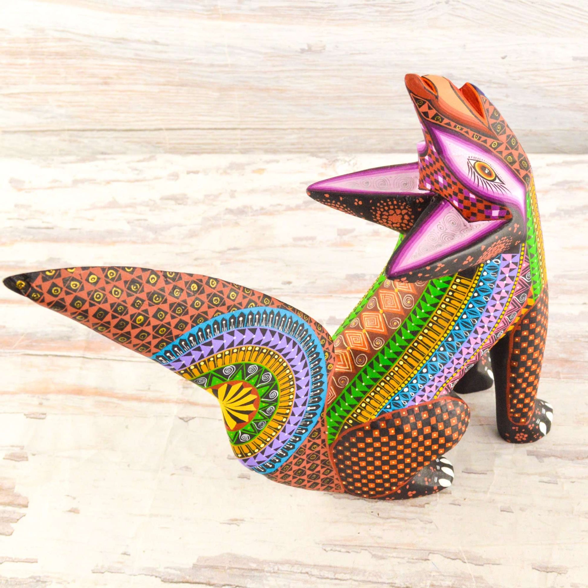 Fox Alebrije Oaxacan Wood Carving - Alebrije Huichol Mexican Folk art magiamexica.com