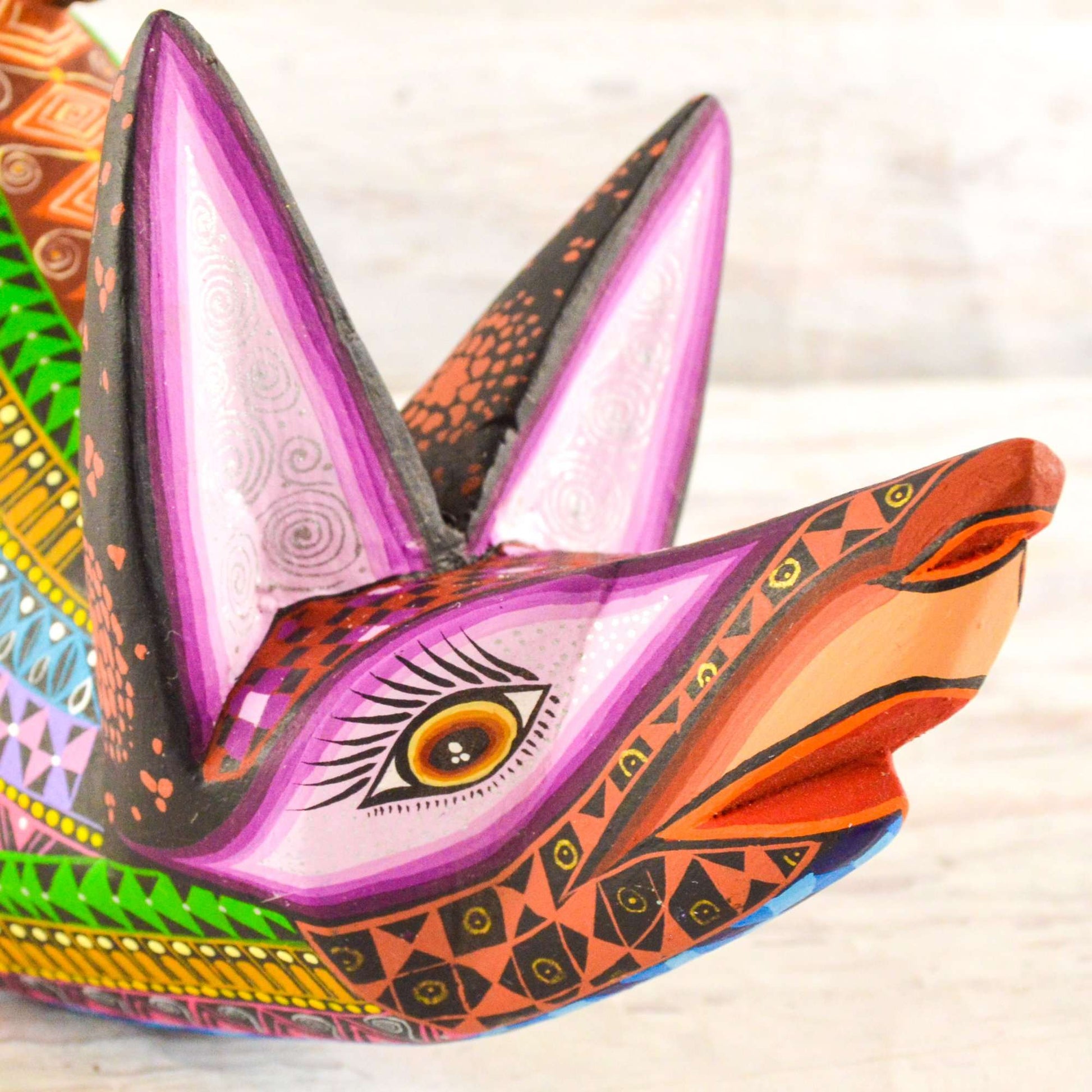 Fox Alebrije Oaxacan Wood Carving - Alebrije Huichol Mexican Folk art magiamexica.com
