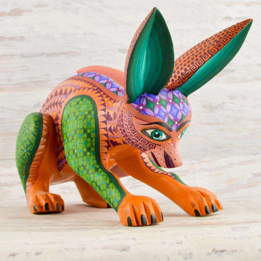 Fox Alebrije Oaxacan Wood Carving - Alebrije Huichol Mexican Folk art magiamexica.com