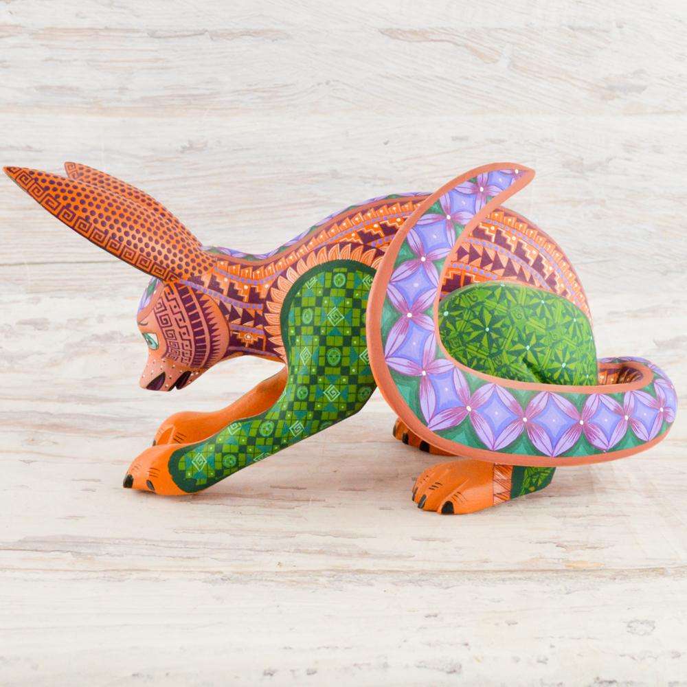 Fox Alebrije Oaxacan Wood Carving - Alebrije Huichol Mexican Folk art magiamexica.com