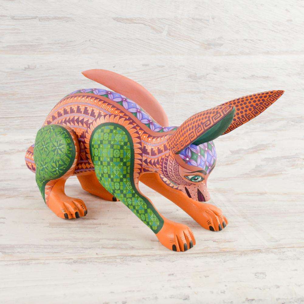 Fox Alebrije Oaxacan Wood Carving - Alebrije Huichol Mexican Folk art magiamexica.com