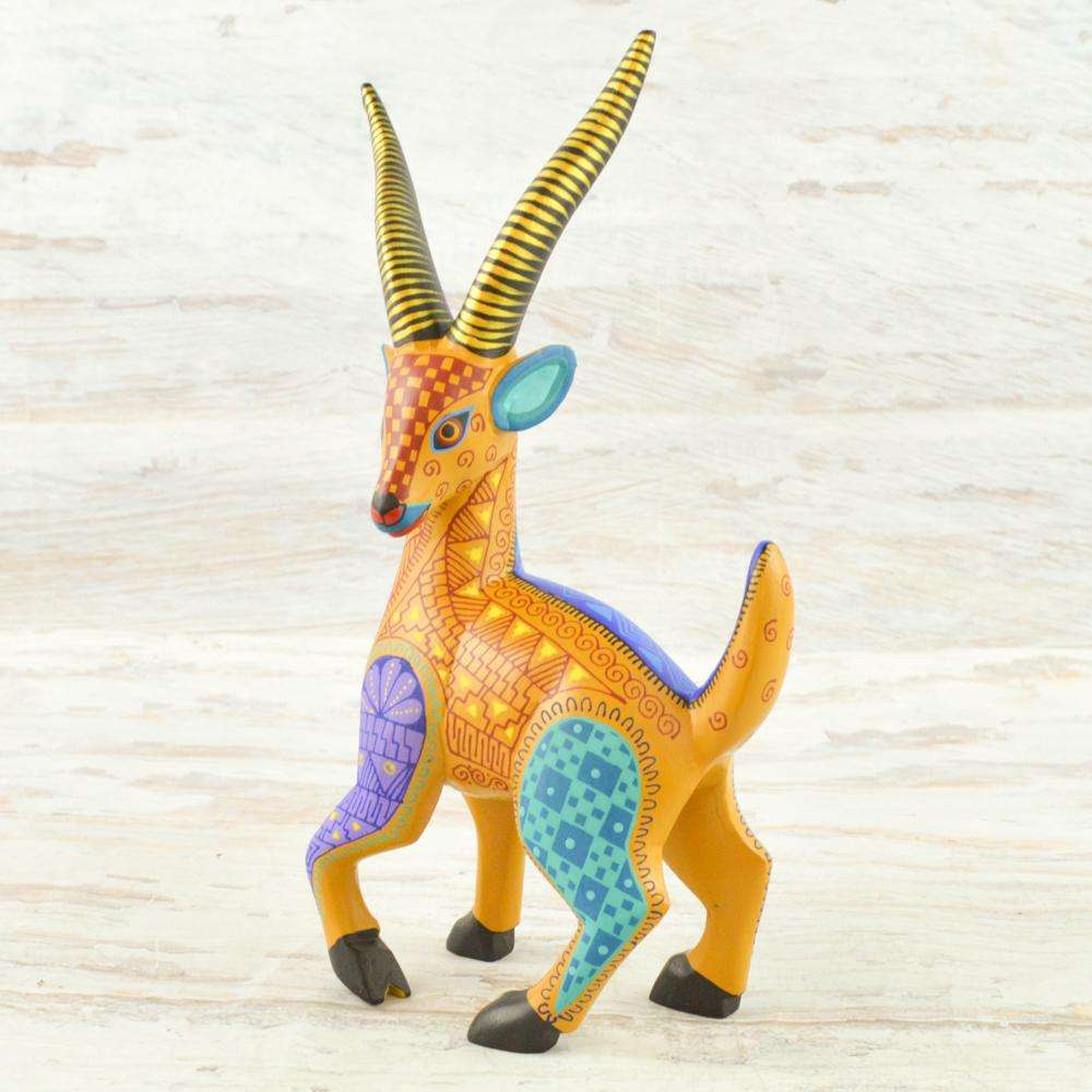 Gazelle Alebrije Oaxacan Wood Carving - Alebrije Huichol Mexican Folk art magiamexica.com