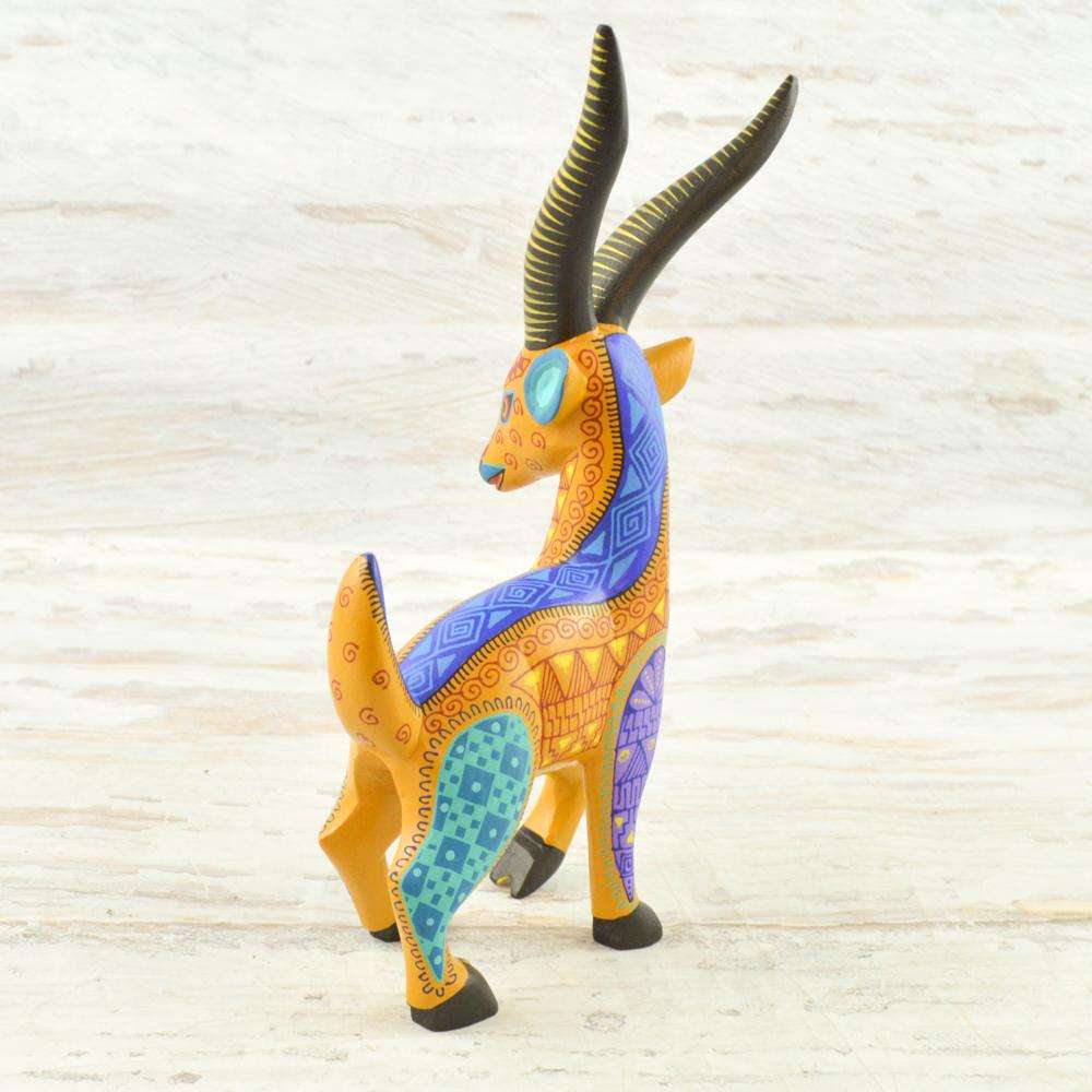 Gazelle Alebrije Oaxacan Wood Carving - Alebrije Huichol Mexican Folk art magiamexica.com